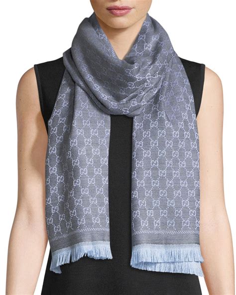 reversible gucci scarf|Gucci Reversible Wool Stencil Scarf .